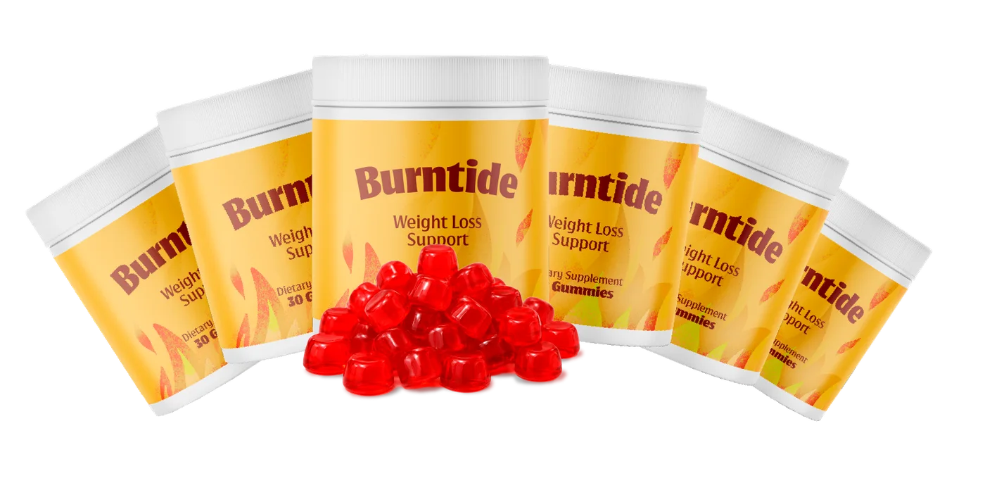 Six-jar BurnTide pack with gummies