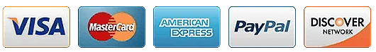 Accepted credit cards for BurnTide checkout